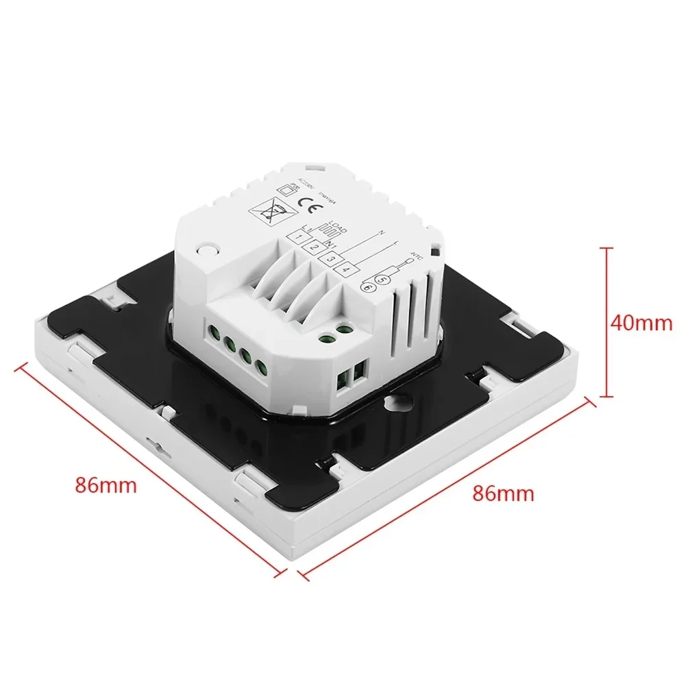 Smart Digital LCD Electric Heating Thermostat 16A Programmable Temperature Control Panel With Dual Display For Households