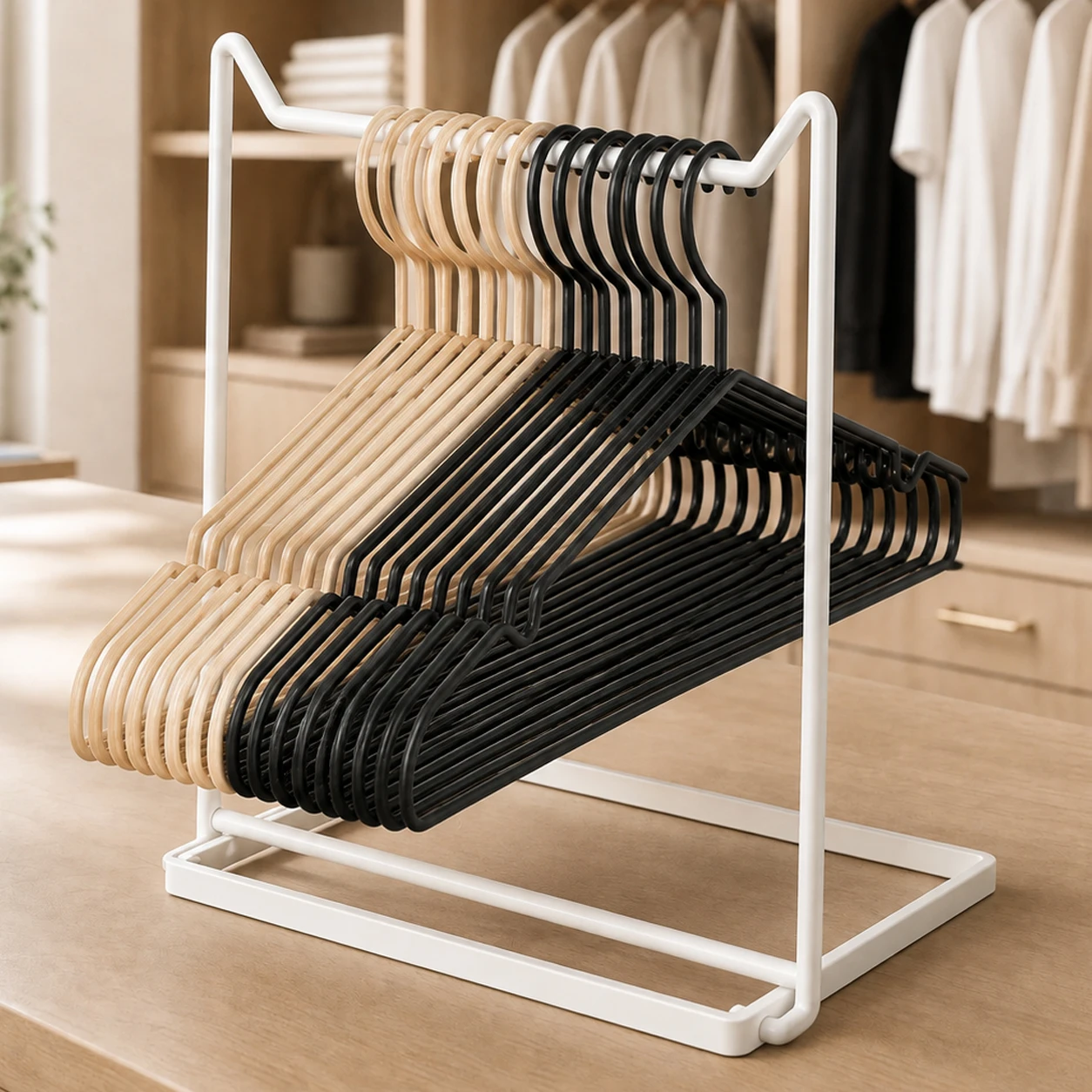 Hanger Storage Organizer Large Capacity Hanger Stacker Rack for Adults and Children Stainless Steel Detachable Space-saving