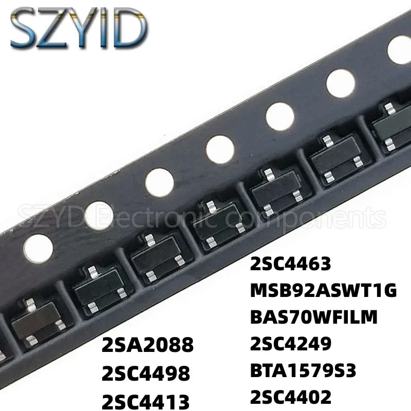 SOT323 2SA2088 2SC4498 2SC4413 2SC4463 MSB92ASWT1G BAS70WFILM 2SC4249 BTA1579S3 2SC4402, 100PCs