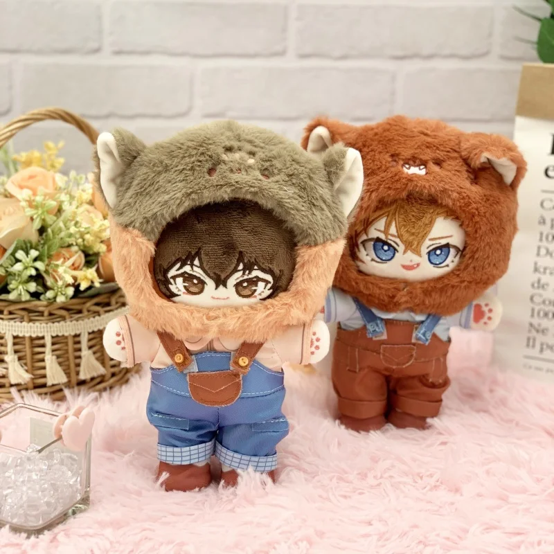 In-stock Bungo Stray Dogs 20CM Dress-up Plush Dolls Dazai Osamu Nakahara Chuuya Cotton Stuffed Toys Anime Peripheral Collectible