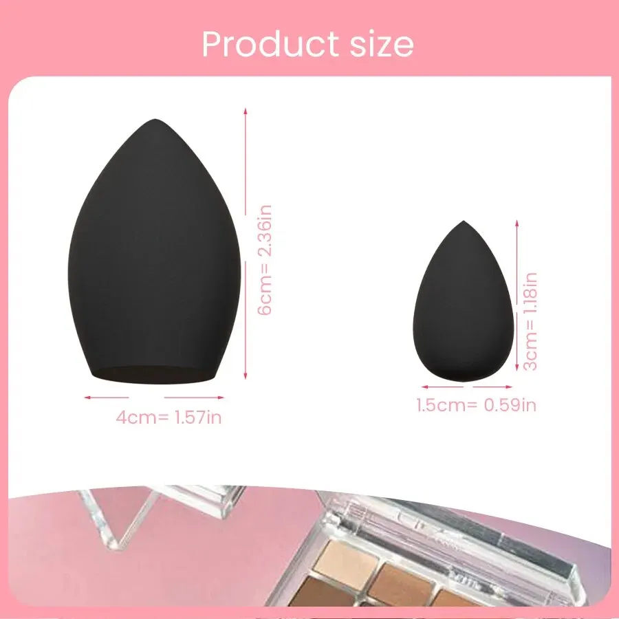 6 مجموعات من إسفنجة المكياج المكونة من قطرات الزيتون الأسود، جافة ورطبة، سهلة التنظيف، مناسبة لسيناريوهات متعددة