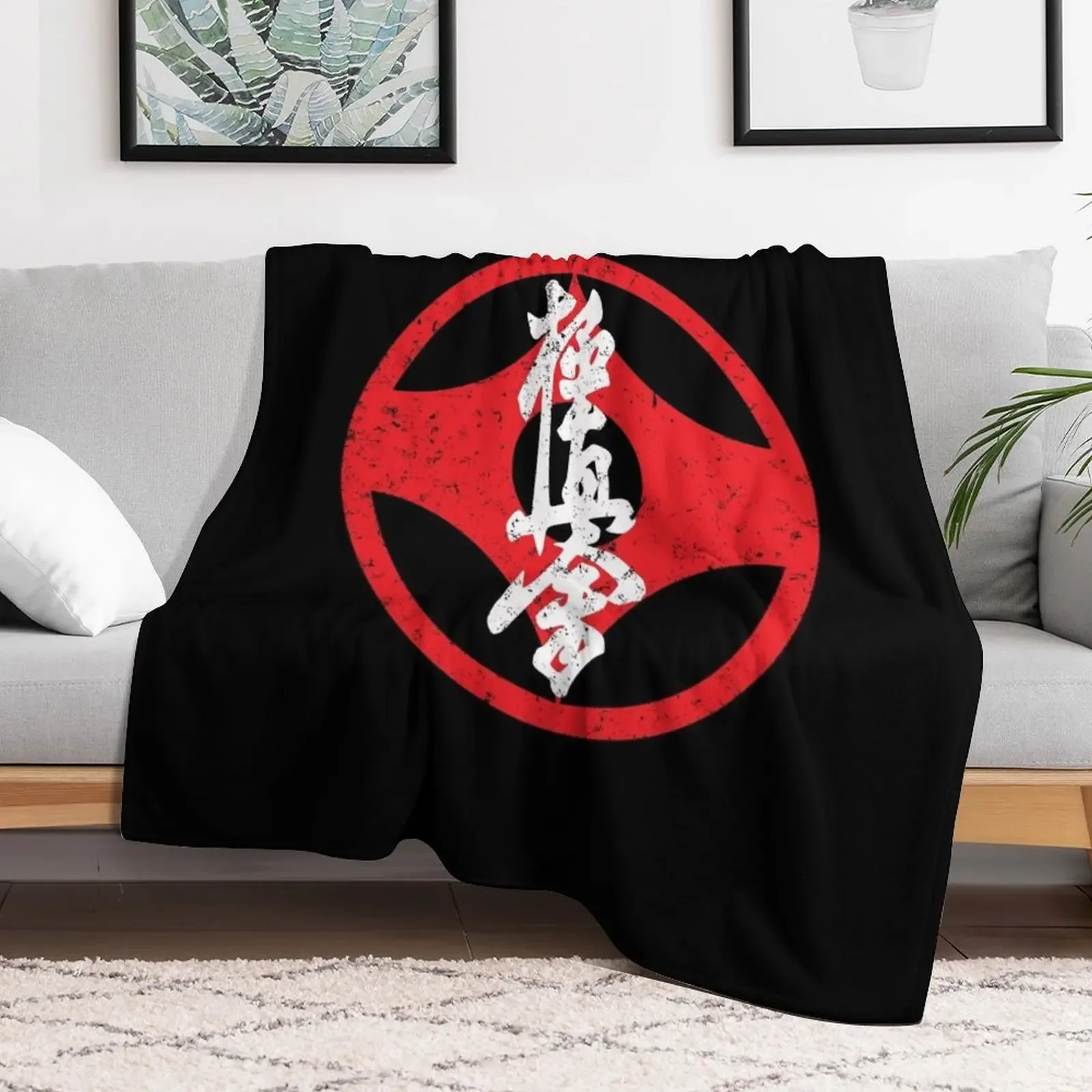 Kyokushin Kaikan Karate Symbol Kyokushinkai Dojo Throw Blanket Compact Warm Blanket for Car Road Trip