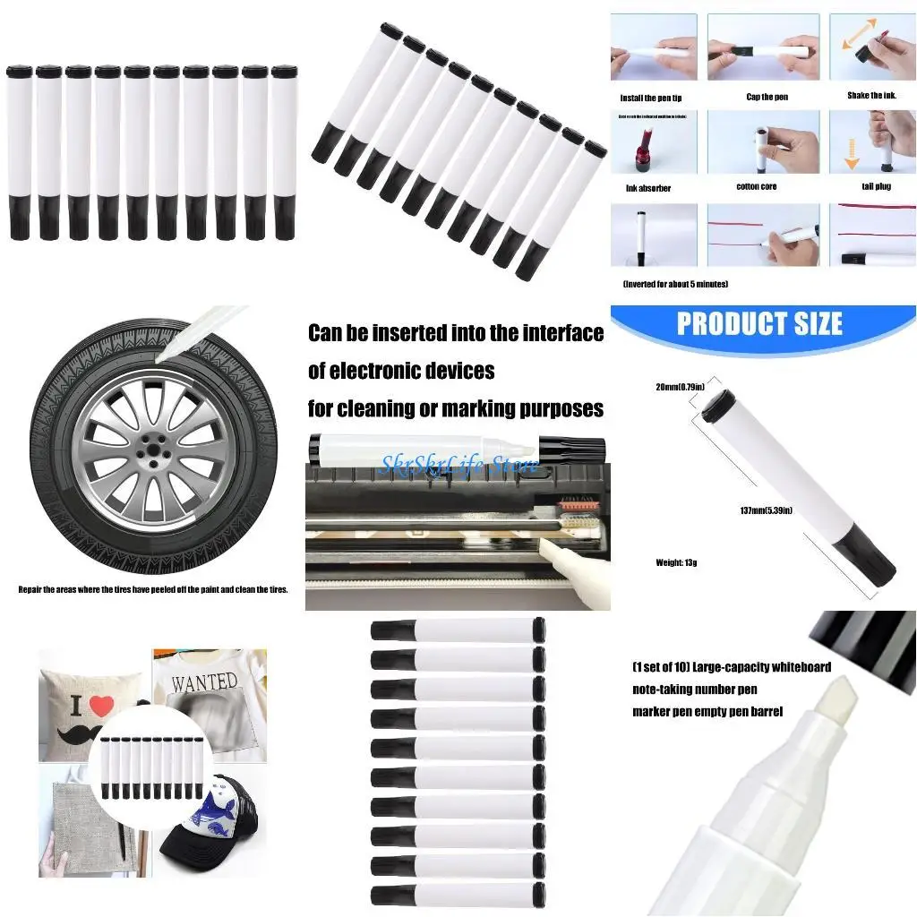 

E65E Стержни для маркеров, набор пустых многоразовых ручек для рисования, для рисования и письма