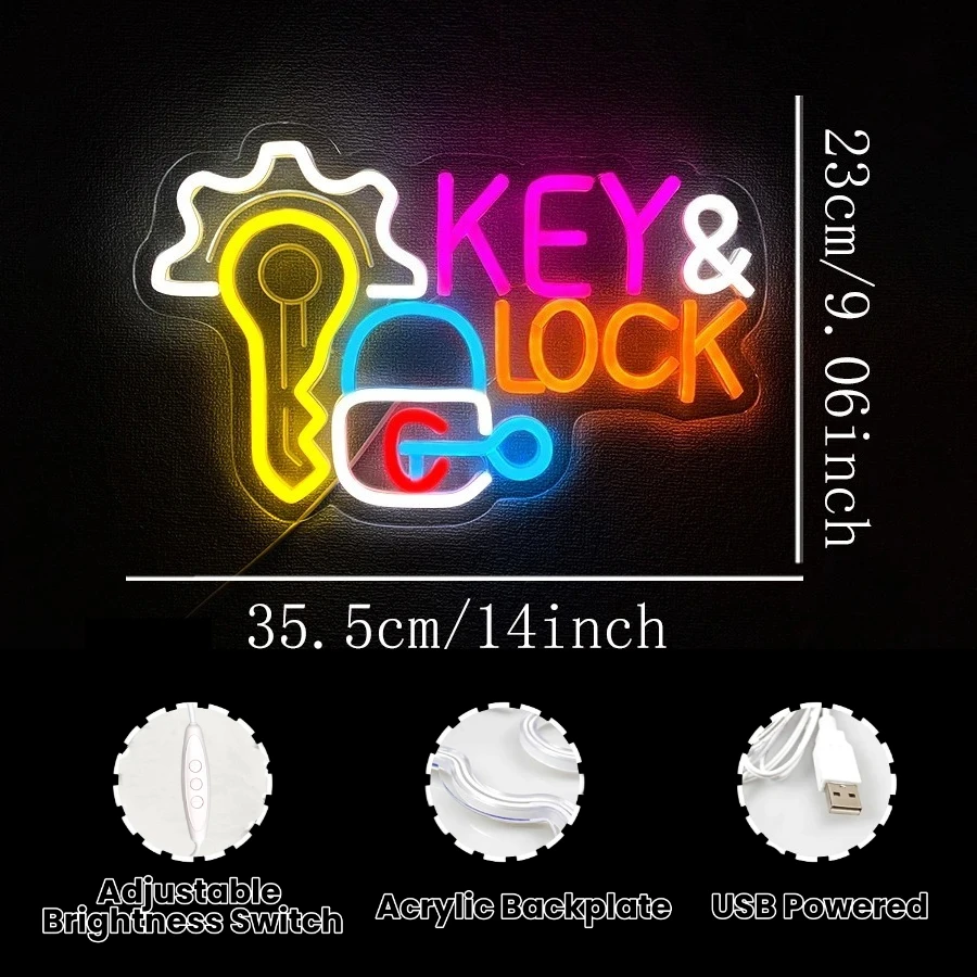 Anahtar ve Kilit Neon Tabela L - Lighting Decor Rentals incelemesi ve fiyatı