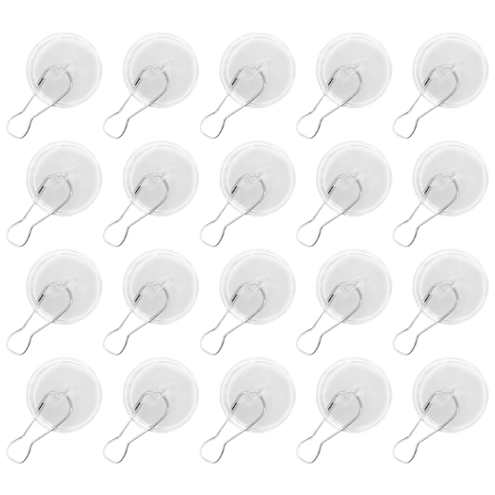 

20pcs Strong Adhesive Ceiling Hooks Stainless Suction Cups Heavy Duty Self Stick Plant Hangers Wall Mount No Drill Hanging Hook