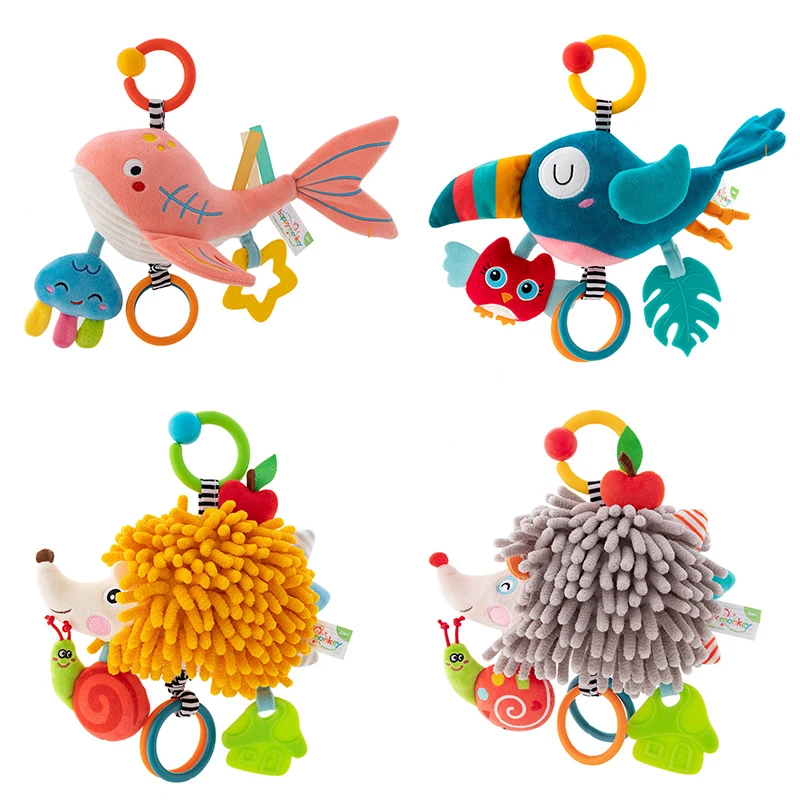 Baby Rattles Toys For Kids 0-12 Months Newborn Plush Toys Stroller Infant Mobile Hanging Cartoon Crib Toddler Bed Bell