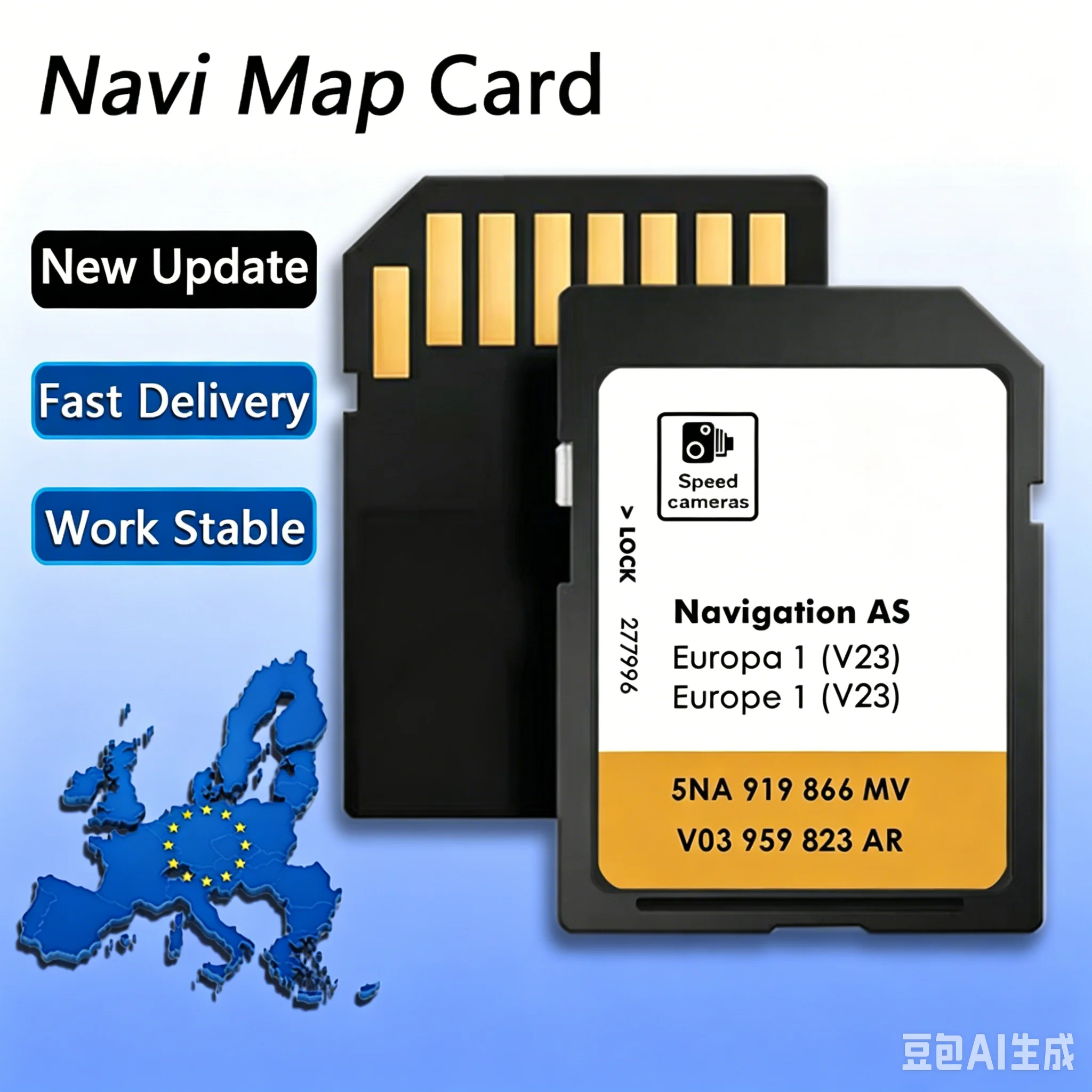 Mais Recente V23 2026 para Volkswagen MIB2 Discover Media Mapa Navegação GPS Cartão SD Europa com Adesivos Antiembaçantes para Retrovisor