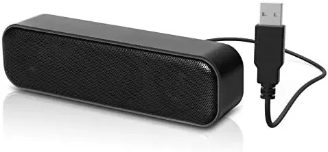 

Upgraded USB Mini Sound Bar with Stereo Sound & Bass for PC, Laptop, Desktop – Portable Computer Speaker