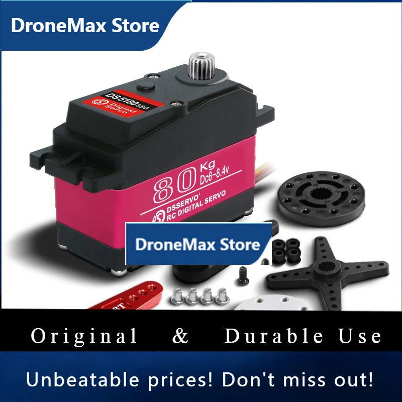 DroMa60KG/80KG/150KG/160KG Digital Servo High Voltage 25.2V 180°/270° Waterproof Full Metal Gear For 1/5 Baja 5B SS Redcat HPI R