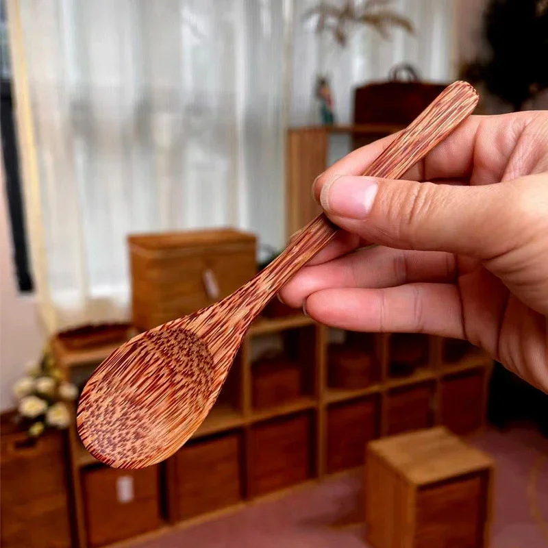 

Natural Coconut spoon Set Wooden Salad Ramen Bowl Coconut Wood Spoons Coco Smoothie Kitchen Tableware Coconut spoon