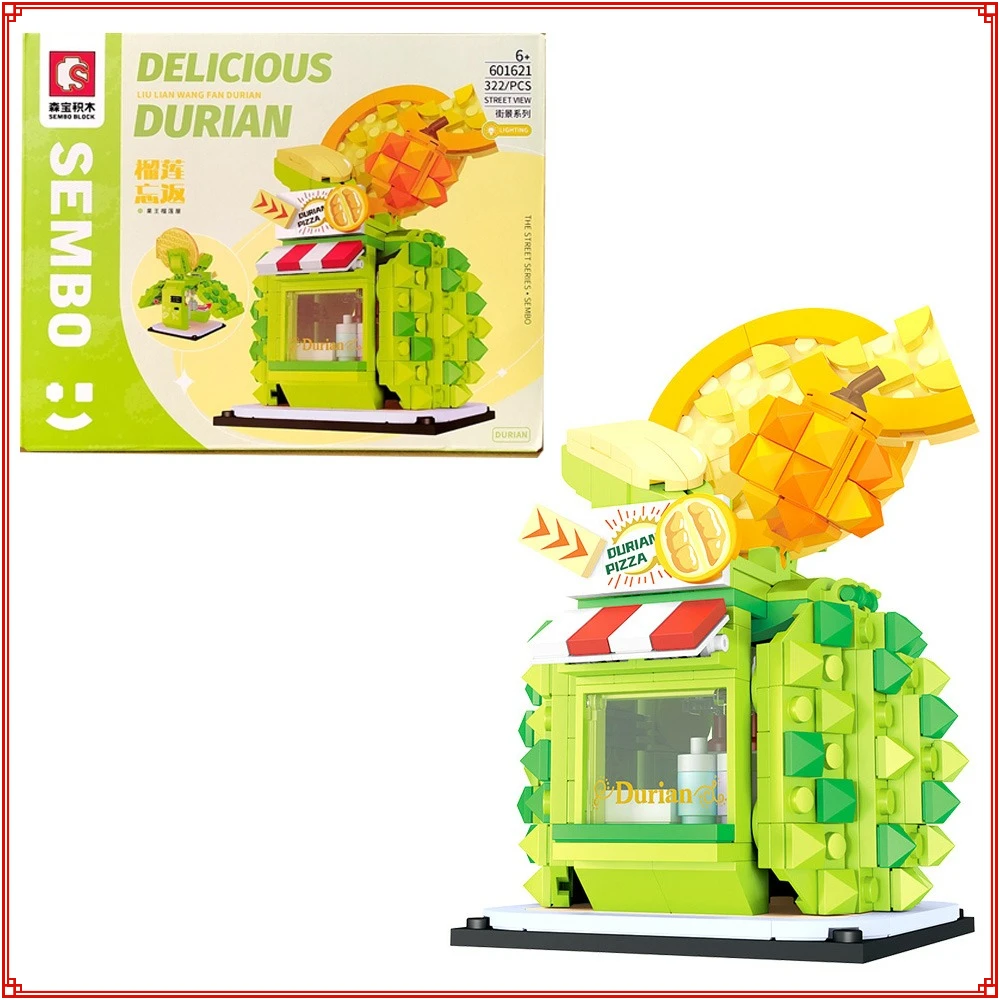 Keeppley frutas cena de rua blocos de construção morango durian banana modelo de montagem brinquedos educativos das crianças presente hobbies