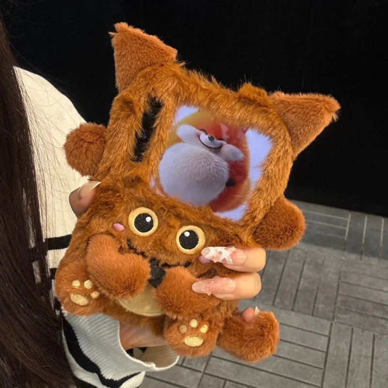 Plush Brown Monster Flip Case For Samsung Z Flip7 6 5 4 3 /Xiaomi Mix Flip /Huawei Pura X Case Kawaii Fundas Cartoon