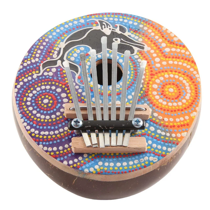 

7 Key Tuneable Coconut Shell Mbira Portable Kalimba Adjustable Finger Thumb Piano Musical Instrument Easy Install Easy To Use