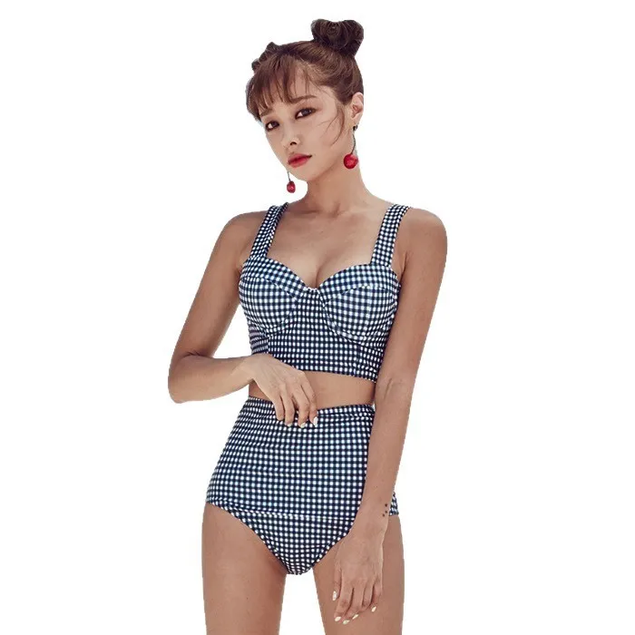 Women's Sleeveless High Waist Underwire Quick Dry Bikini Two-Piece Swimsuit for Swimming Women Swimsuit 2026 with Square