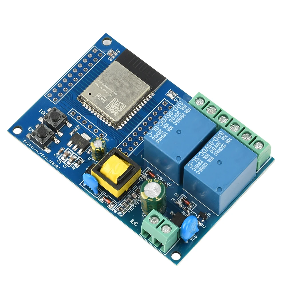 ESP32 WIFI Bluetooth AC220V Stromversorgung 2-Kanal-Relaismodul Sekundäres Entwicklungsboard für IoT-Projekte – Detail 9