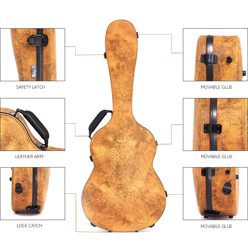 

Start17-C Strongly Protective Fiberglass Classical Guitar Case Convenient Guitar Hard Case Durable Guitar Case