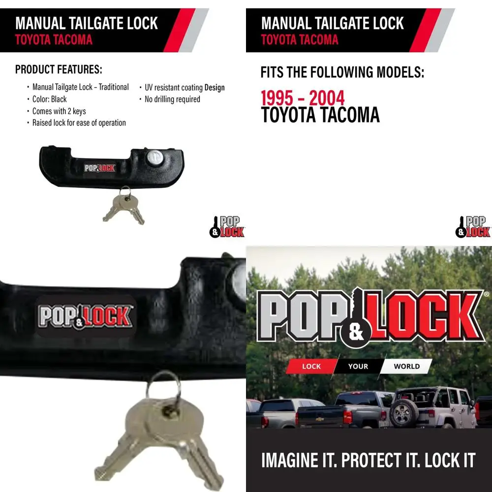 

– Manual Tailgate Lock for Toyota Tacoma, Fits 1995 to 2004 Models, Anti Theft, Truck Tailgate Lock Replacement, Easy to Install