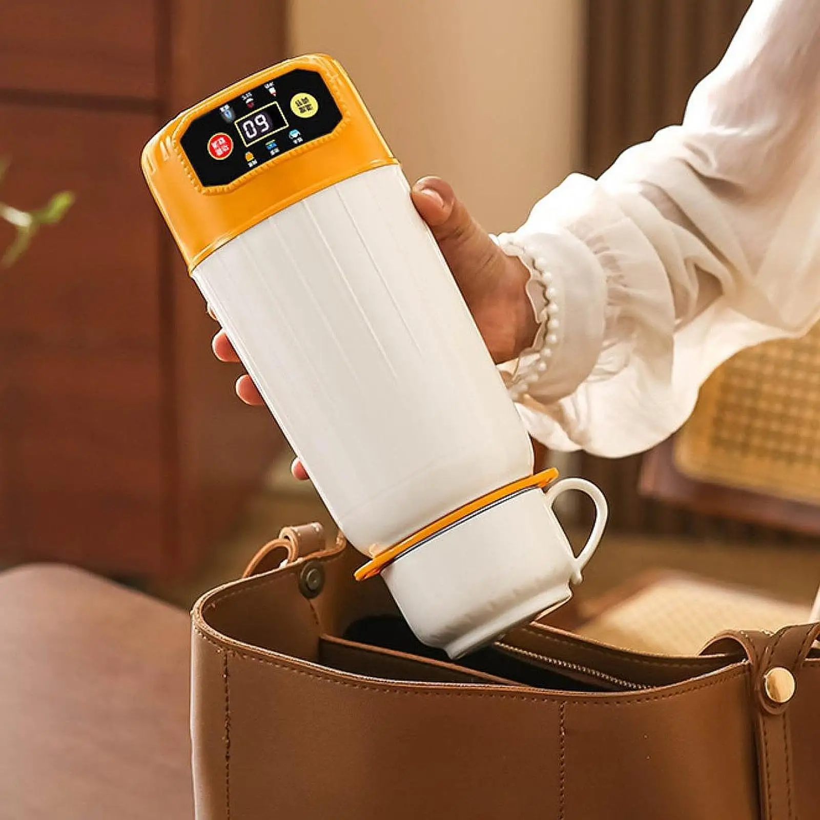 

Car Heating Cup LED Digital Display Water Heater for Road Trips Camping Home