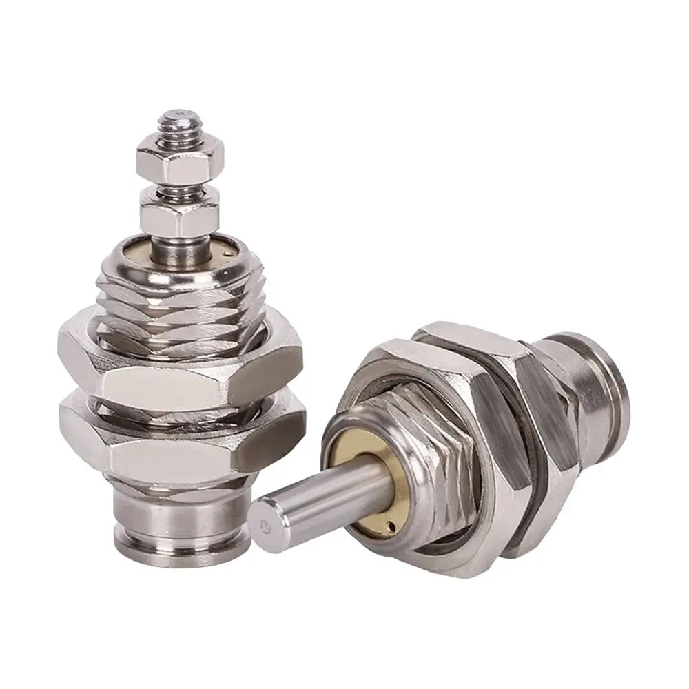 1Pcs Bore 6/10/15mm CJPB Pneumatic Cylinder SMC Type Single Acting Mini Air Cylinder Spring Return Silver Tone