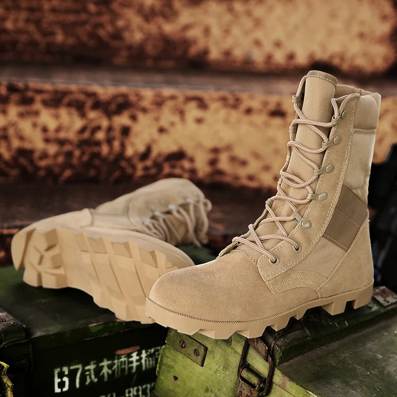 

Tactical Boots Men Boots Special Force Desert Combat Boots Outdoor Hiking Boots Ankle Shoes Men Work Safty Shoes