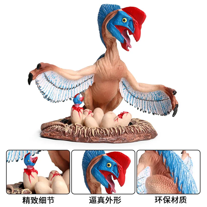 نموذج ديناصور محاكاة الجوراسي للأطفال ، زخرفة بلاستيكية ، زخرفة صلبة ، oviraptorhexurus ، ألعاب الآثار #3