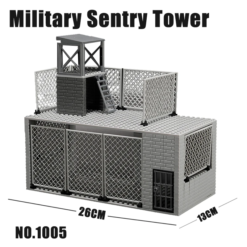 

WW2 Military Base Sentry Tower concentration camp DIY Brick MOC Toy Collection Model Gift Boy