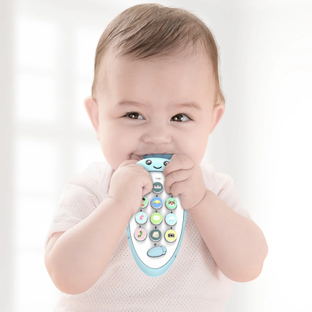 Divertido Juguete Multifuncional para Bebés, Teléfono de Silicona Masticable con Música, Accesorios de Aprendizaje para la Educación Temprana, Regalo