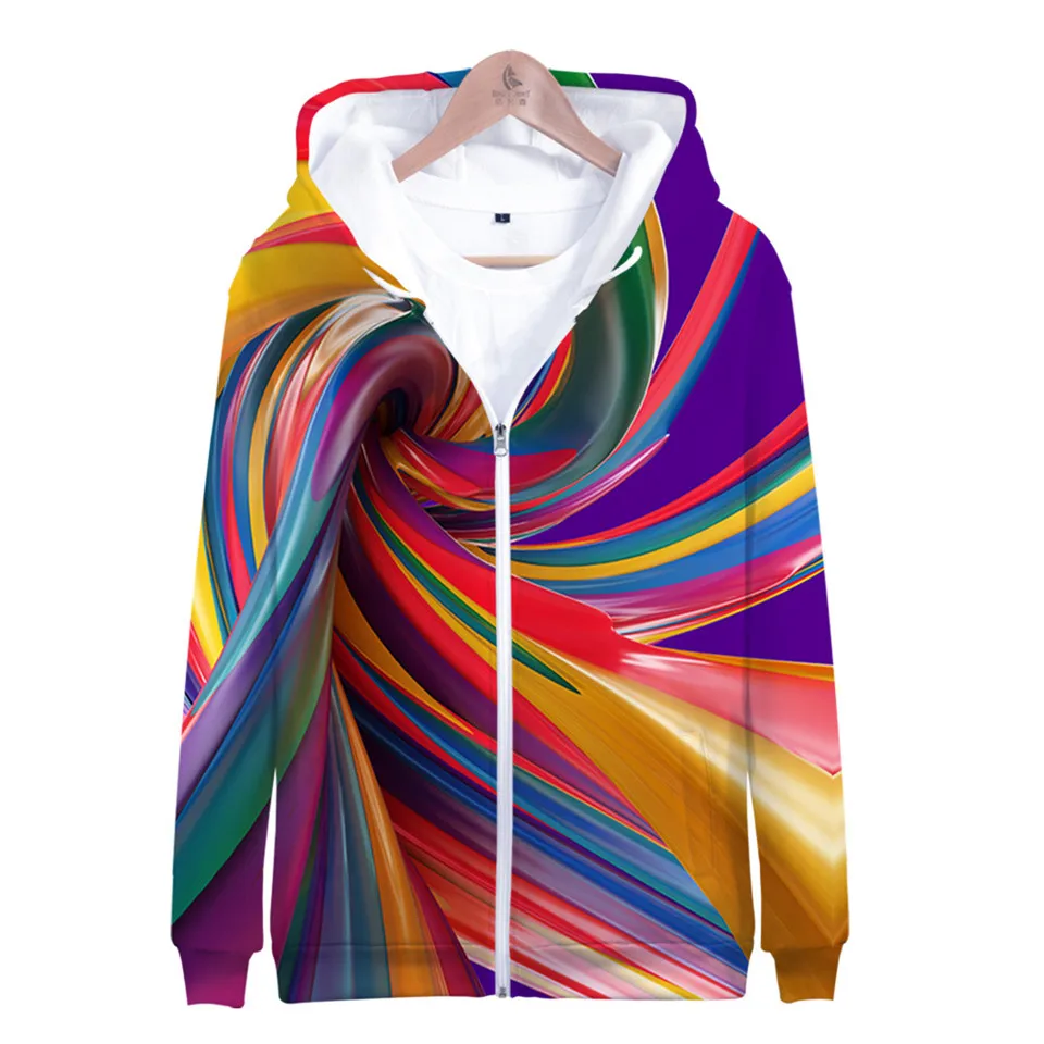 Tie Dye 3D Printed Hoodie Men Women Fashion Personality Spiral Colorful Hoodies Sweatshirt Harajuku Jacket Coat Clothes