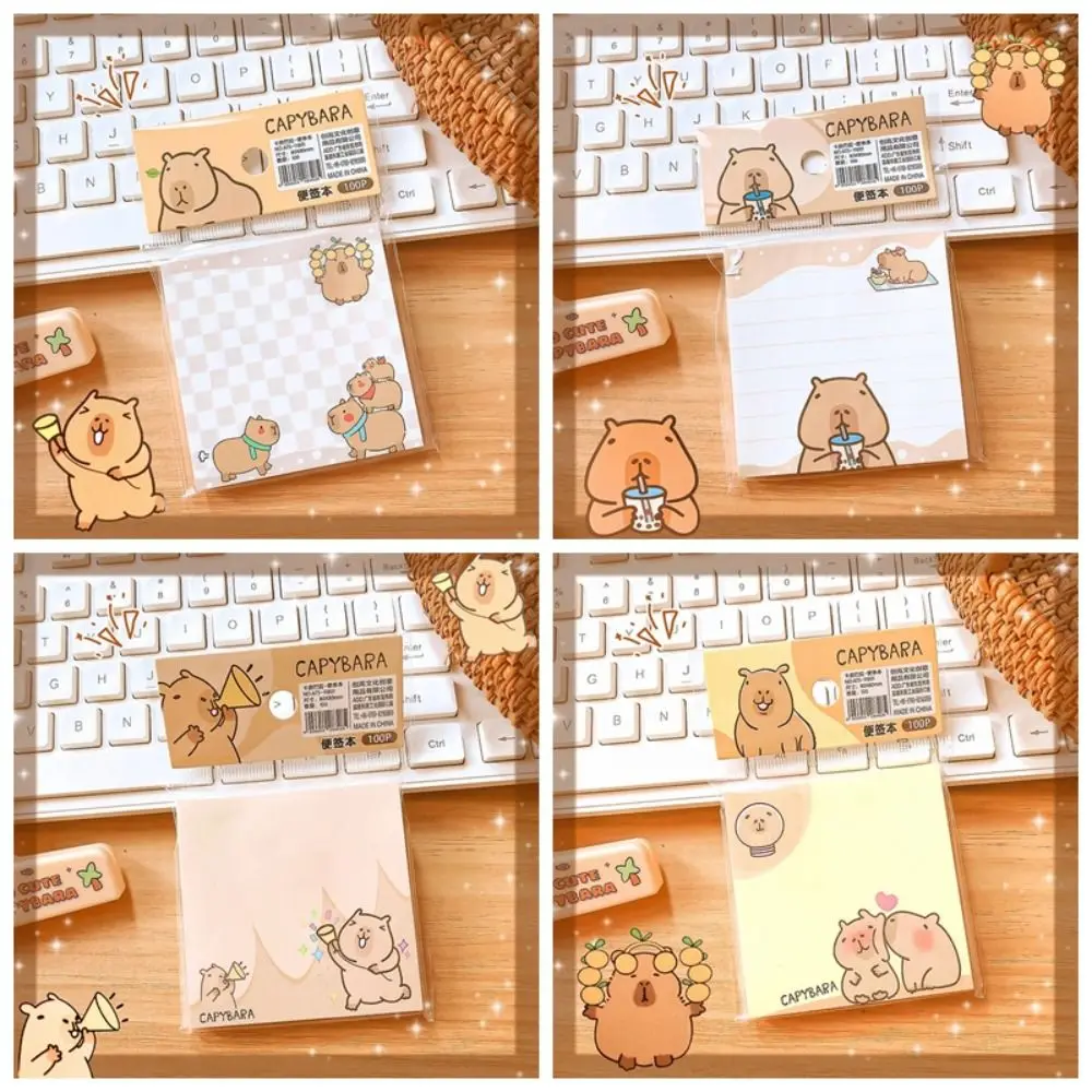 Message Paper Kawaii Capybara Memo Pad Non Sticky Portable Note Paper Cute Cartoon Note Pad Student