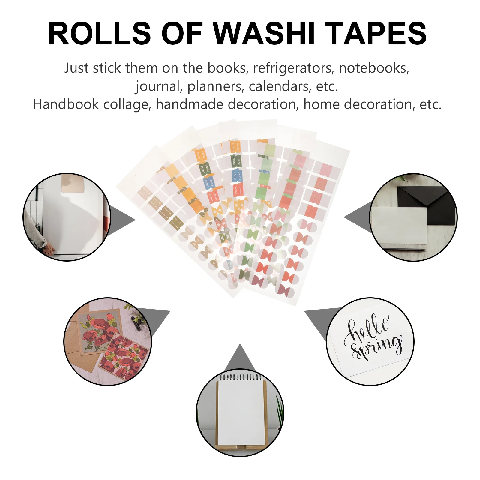 

6 Sheets Colored Index Stickers Book Annotation Highlighters Strips Tabs Journal Sticky Paper Page Markers