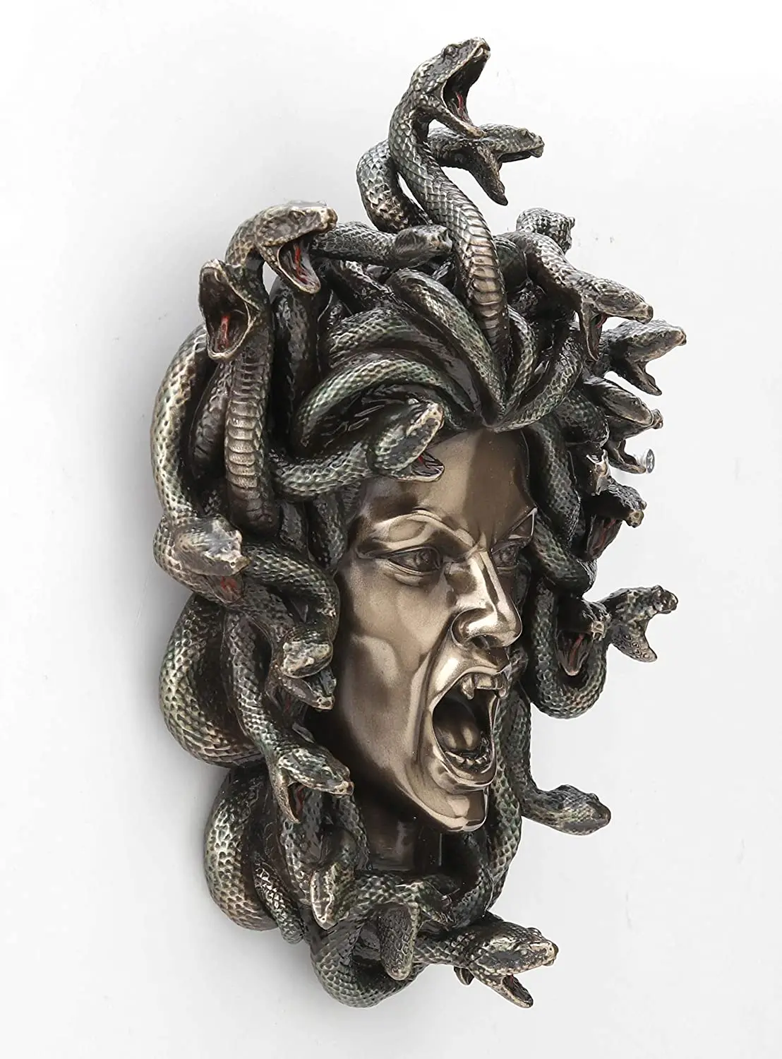 Veronese Design Greek Head Of Medusa Wall Plaque Cold Cast Resin Antique Bronze Finish Wall Sculpture Home Decor