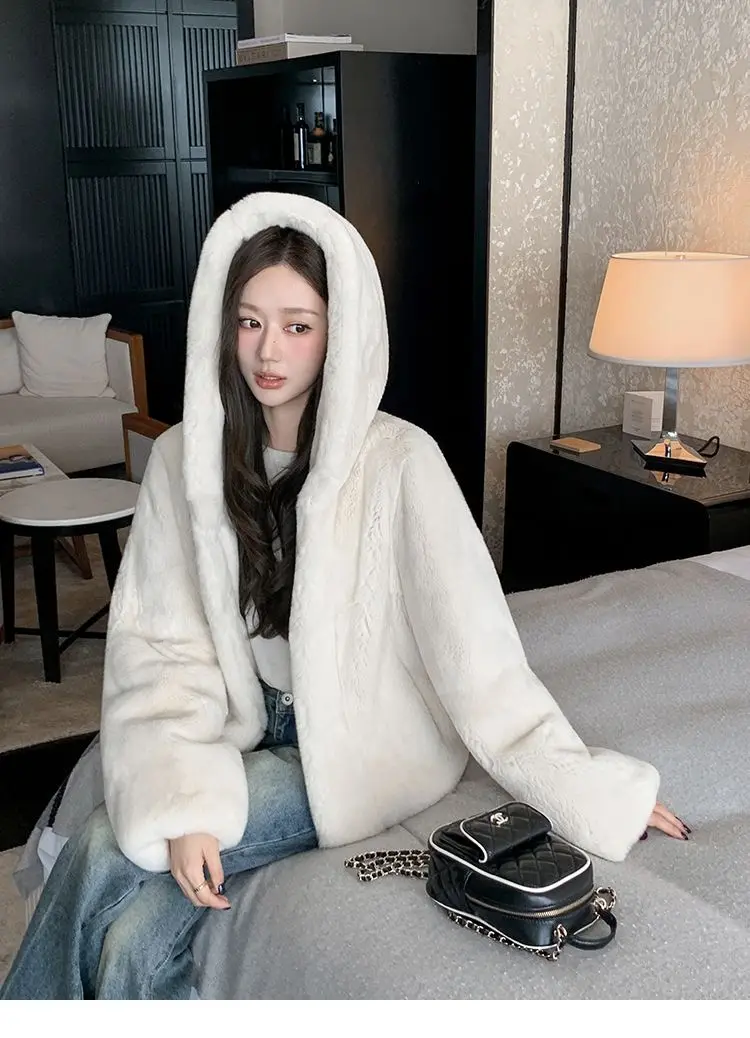 Casacos multicoloridos de pele sintética, casacos femininos de festa modigirl bordados, forro punk gótico, na altura do joelho, casacos boutique com capuz, cristal