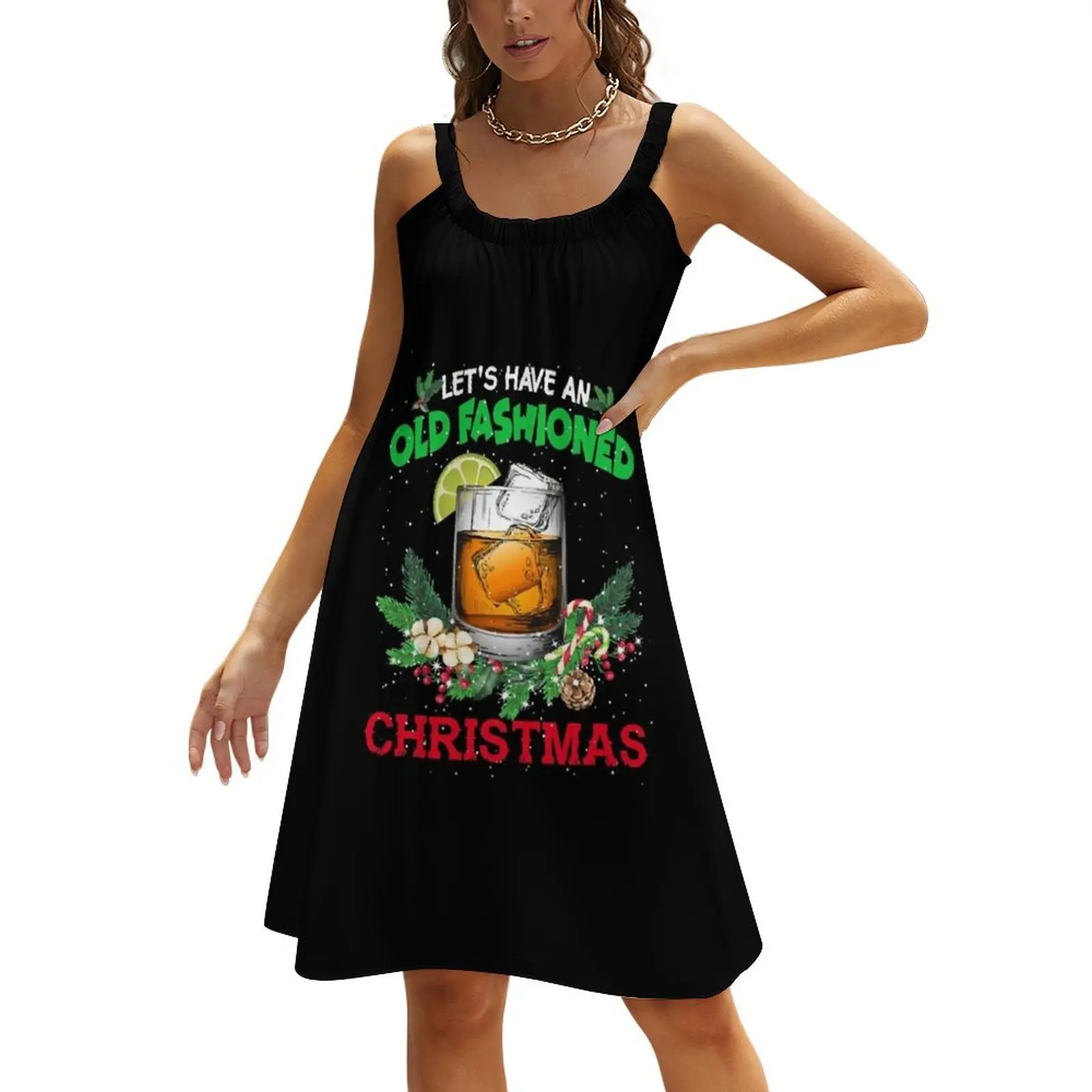 

Old Fashioned Christmas Funny Bourbon Whiskey Cocktail Wine Beach Sling Skirt Evening gown elegant party dresses for women 2024