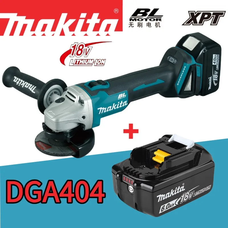 

Оригинальная угловая шлифовальная машина Makita DGA404 100 мм, бесщеточная, с литий-ионным аккумулятором, беспроводная, для резки, полировки и шлифовки, совместима с аккумулятором Makita 18В.
