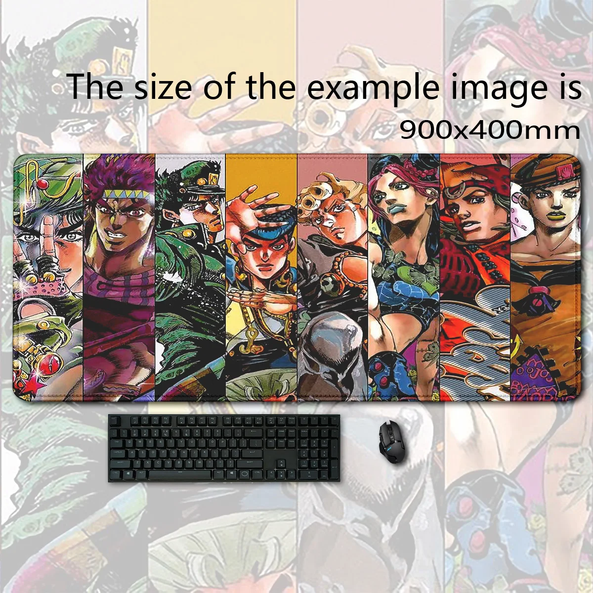 PC Gamer Joseph Joestar Mouse Pad Cabinet Keyboard Gaming Accessories J-Jojo-O Bizarre Adventure Laptop Large Lock Edge Mousepad