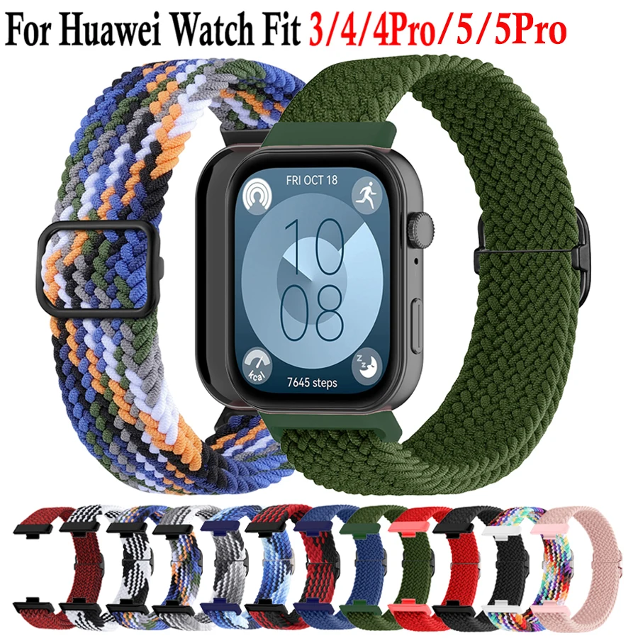 Image of Geflochtenes elastisches Nylonarmband für Huawei Watch Fit 5/4/3 Armband Ersatzarmband für Huawei Watch Fit 4 Pro/5 Pro Gürtel