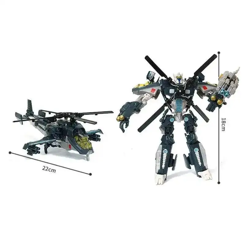 子供向けの変形可能なアクションフィギュア,ヘリコプターのおもちゃ,映画のモデル,腹筋の変形可能な車,ロボット人形,子供向けギフト,h605,18cm