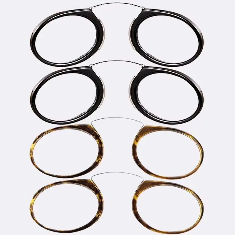 4 Stück tragbare Lesebrillen mit Clip-Nasenbügel für Herren, ultraleicht, ultradünn, presbyopische Brillen mit Original-Etui 1,0 1,5