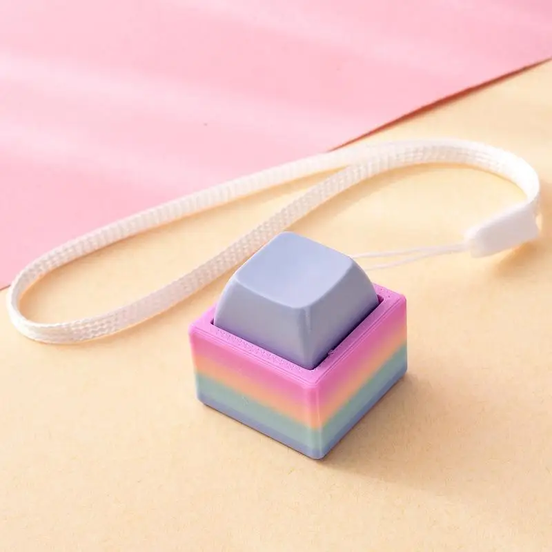 Lebendige Farben, Tastatur-Tasten als Fidget-Spielzeug, angenehmes taktiles Feedback, tragbares Schlüsselband zur Stressbewältigung, ideal für Büro, Schule und den täglichen Gebrauch. – Detail 18