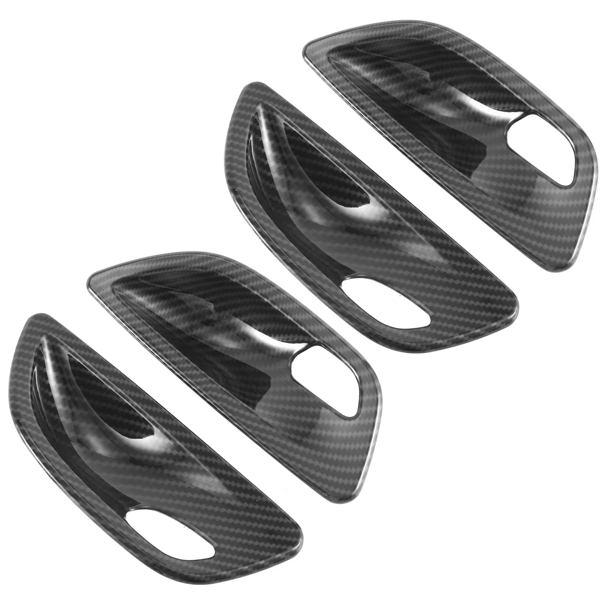 

4Pcs Carbon Fiber Interior Door Handle Bowl Cover Trim For-BMW 5 Series F10 2011-2016