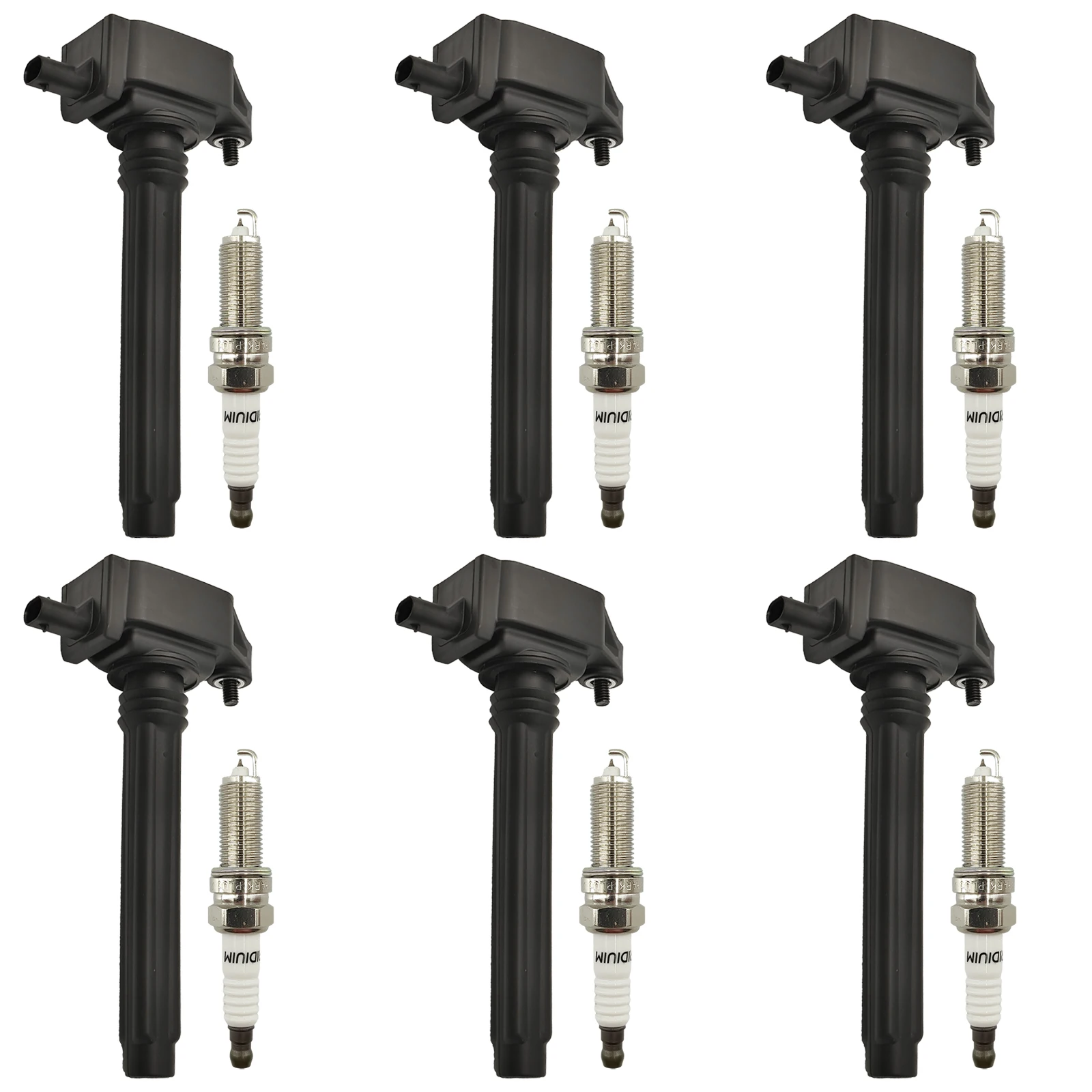 6pcs Ignition Coil & Iridium Spark Plug Performance UF648 36-8196 5149168AI 5C1848 0221504032 5149168AH Fits Dodge Jeep Ram