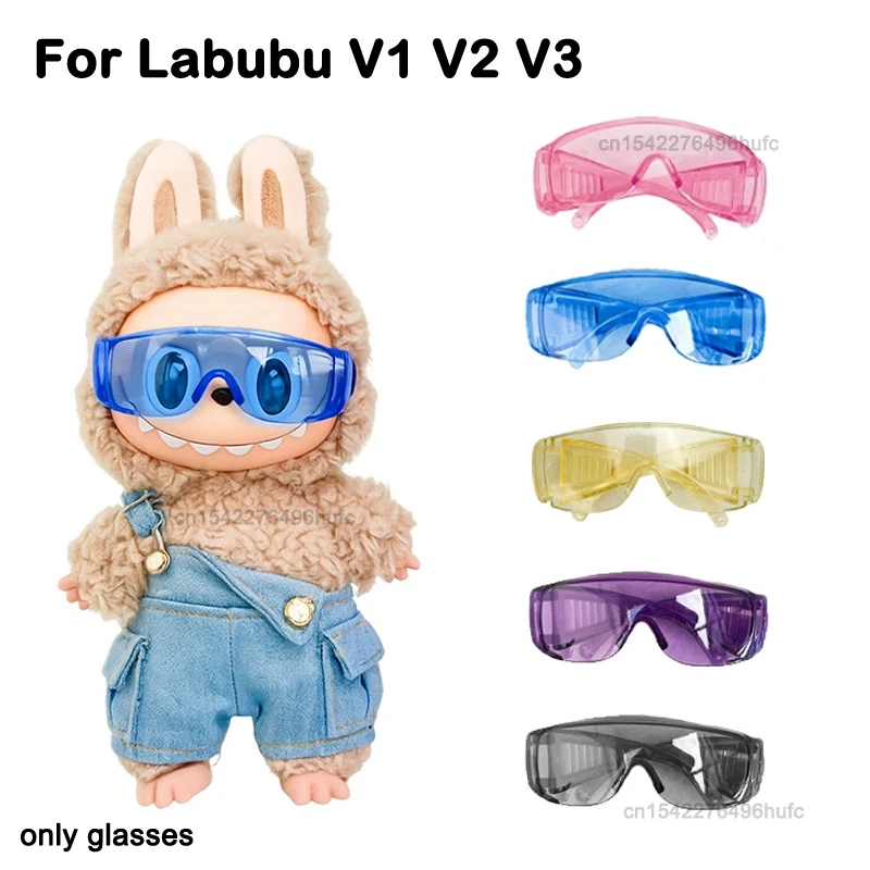

Mini Goggles For Labubu V1 V2 V3 Fashion Glasses Plush Doll Sunglasses DIY Doll Decoration Accessories Birthday Gift (No Doll)