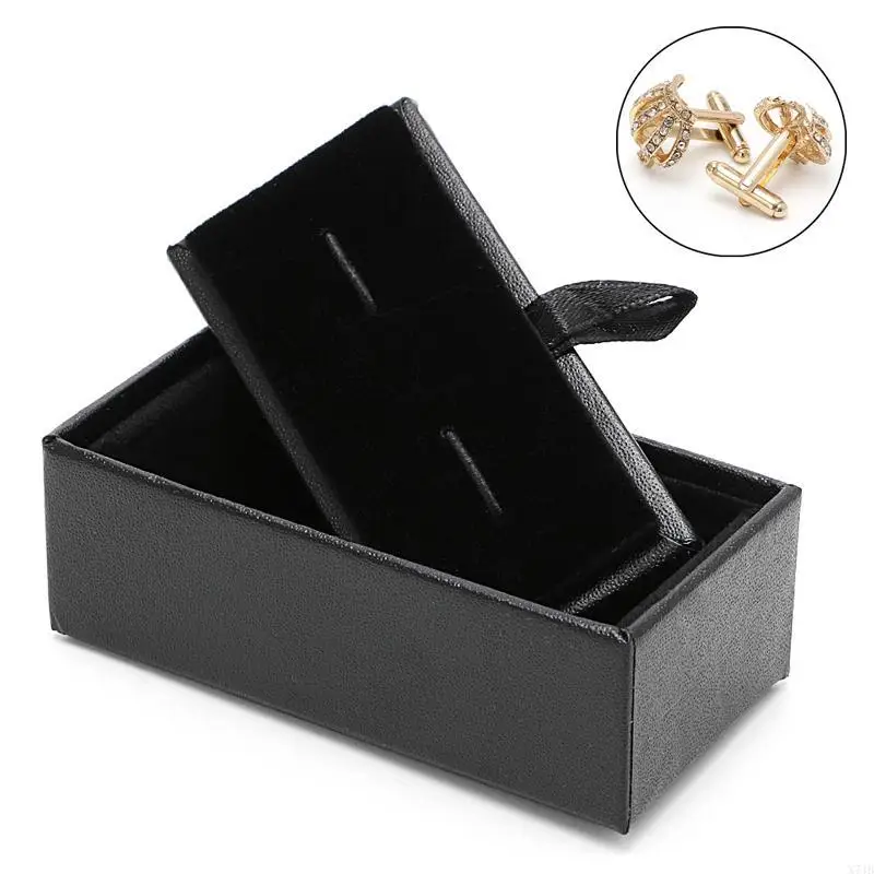  Faux Leather Travel Cufflinks Rings Storage Box for Case for Cufflink Luxury Dis