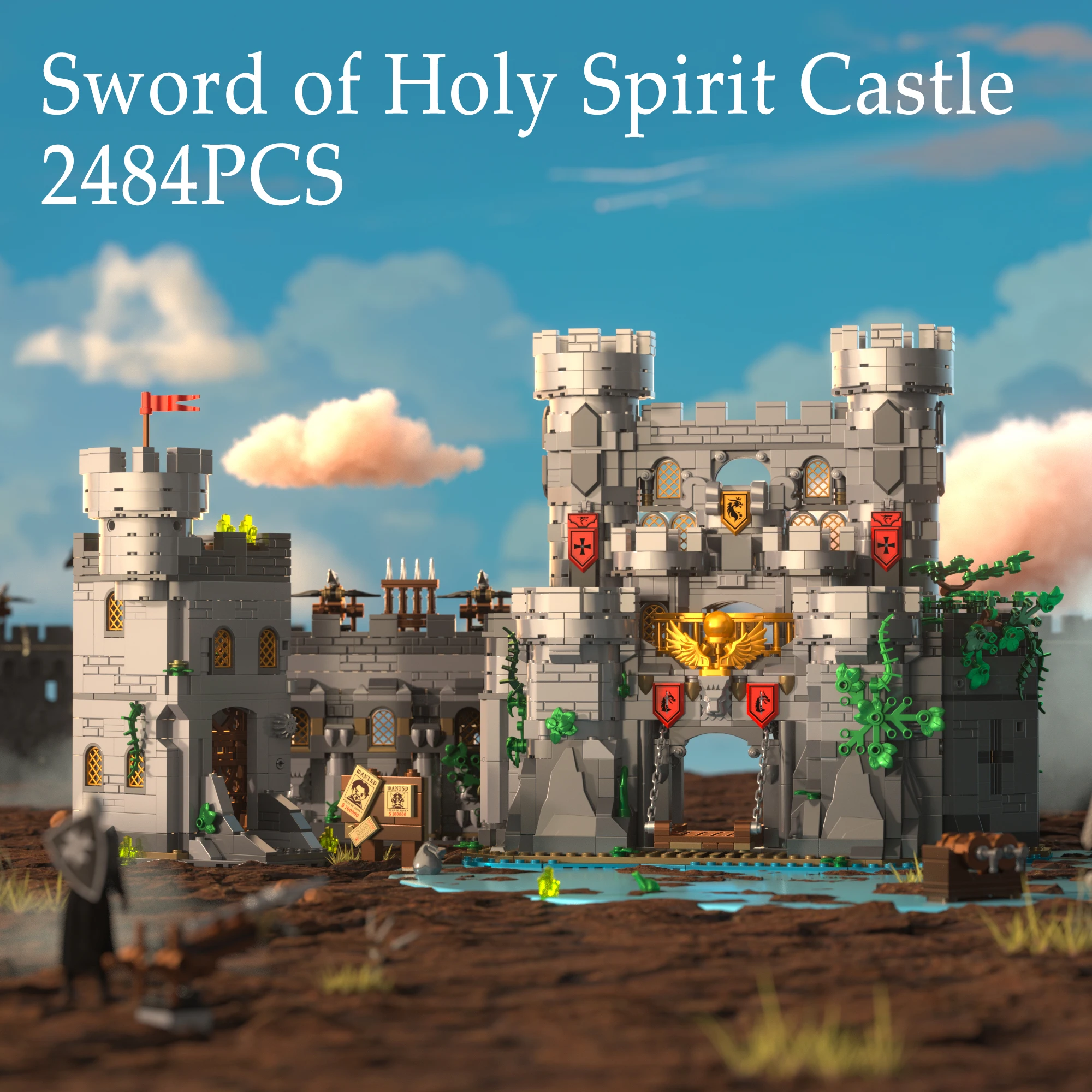 

2484PCS Sword of Holy Spirit Castle Brick Toys MOC Street View Building Blocks Model DIY Assembly Idea Toys Gifts For Kids Adult
