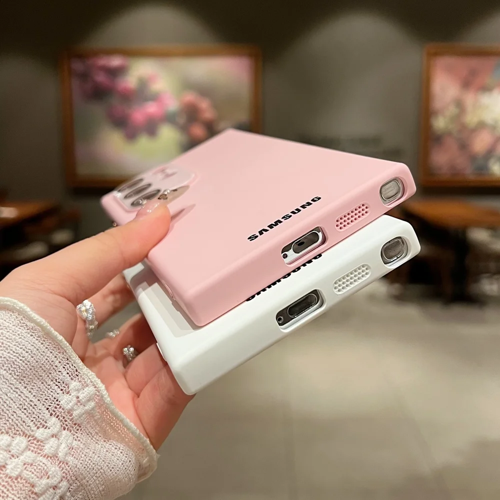 Original Liquid Silicone Case for Samsung S25 Ultra S24 S23 S22 Ultra Plus S23 FE A55 A35 A25 A15 Full Lens Protection Cover