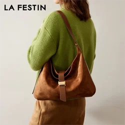 LA FESTIN Original Tote Bag Large Capacity Shoulder Crossbody New 2023 Women's bag Suede Bag Ladies Leather Bag Messenger Bag