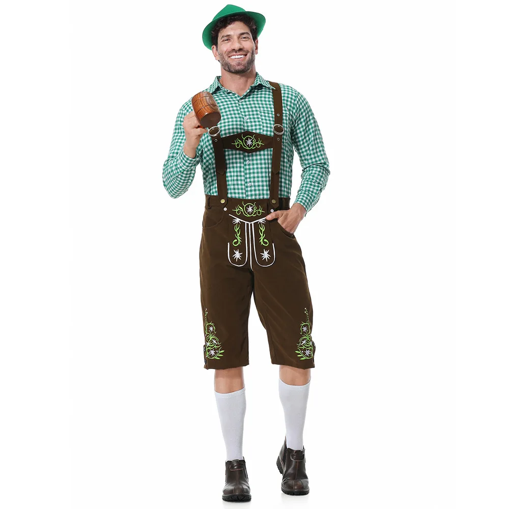 Wholesale Custom Traditional German Outfit Trachten Wear Short Oktoberfest Lederhosen Stylish Bavarian Lederhosen Men