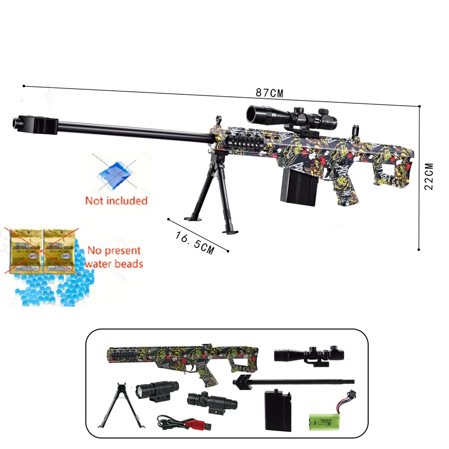 新しいバレット抵抗おもちゃの銃ゲルボールゲーム同じモデル電気高速ヘアバンド 7.4V バッテリー USB 充電ケーブル