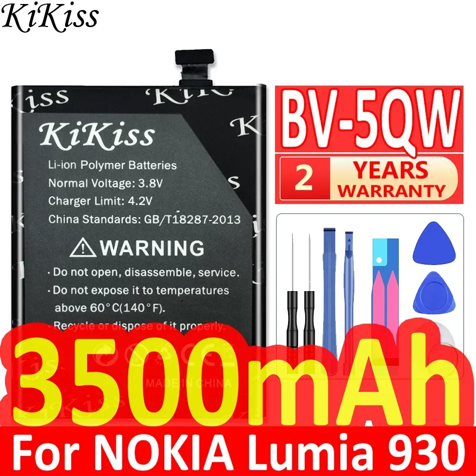 

Аккумулятор KiKiss BV-5QW 3500 мАч для Nokia Lumia 930 929 RM927 Lumia930 BV5QW литий-полимерный