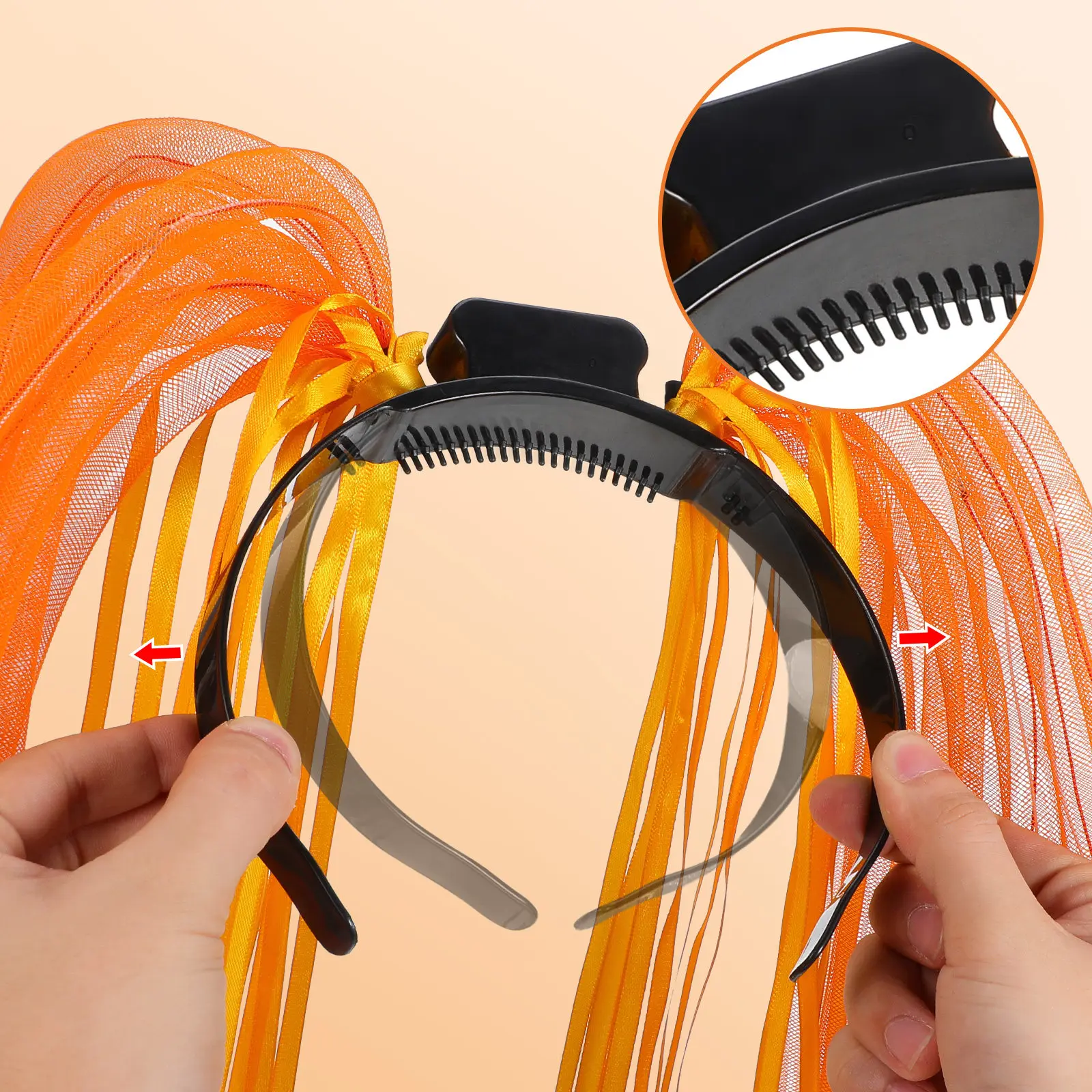 1Pcs LED Flash Braid Headband Tube Orange Random Color Party Hair Band for Concert Holiday Night Events